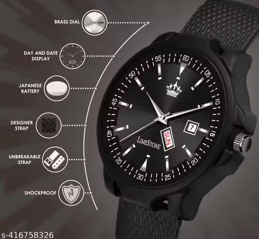 Leather Strap Quartz Analog Watch